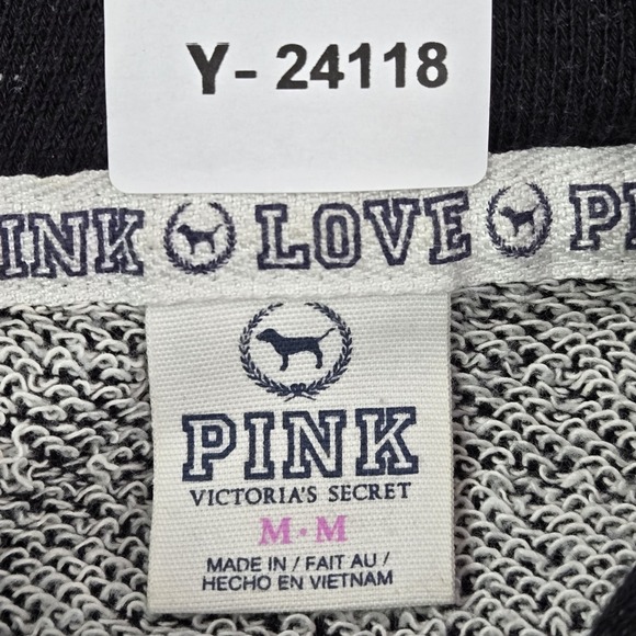 Victoria's Secret PINK Women Sweatshirt M Black Graphic Print LOVE Logo - Picture 2 of 9